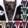 Bow Ties Gold Silk Cravat Ascot slips för män passar jacquard slips ficka fyrkantig manschettknappar set bröllop fest affärer barry.wangbow