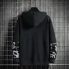 Single Road Mens Hoodies Patchwork Mode Harajuku Sweatshirt Hip Hop Japanse Streetwear Casual Black Oversized Hoodie 220402