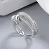 Anti Anxiety Rings for Women Men Fidget Band Rings for Anxiety Unisex Adjustable Stacking Spinner Worry Stress Relief Ring with Beads