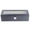 2 3 6 SLOTS Titta på förvaringsbox PU Leather Organizer Mechanical ES Display Holder Cases Jewelry Gift Porta Orologi 220624