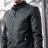 Veste en cuir givré pour hommes automne hiver polaire décontracté mode col montant Moto veste hommes Slim haute qualité PU cuir manteaux L220801