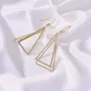 Full Diamond Long Triangular Tassel Dangle Earrings For Women Korean Fashion Earring Daily Birthday Party Jewelry Gifts