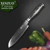 High Quality 5 Japonais VG10 Damas Damas Steel Chef Knife Kitchen Santoku avec couleur de couleur forgée Handle Shippin257W
