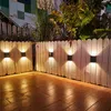 PCS Smart Solar Light Outdoor Lighting Super Bright Waterproof Wall Lamp Balcony Garden Decoration Staket Lätt solsken J220531