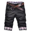 Casual Shorts Pants Men Plus Size Summer Short Plaid Patchwork Pockets Buttons Fifth Loose Beach 220714