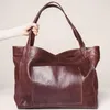 Sacs de soirée sacs à main de luxe pour femmes Vintage huile cire cuir épaule pour femmes dames mode grande capacité Shopper sacs fourre-tout 2022E