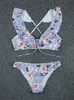 Sexy Bikini High Waist Swimsuit 2022 New Solid Ruffle Swimwear Women Push Up Bikinis Set Summer Beachwear Bathing Suit Female