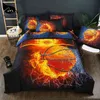 Dream NS Efeito 3D Kussensloop Set Basketball and Flame Water Duvet Sets King Fire Ding Kit PN005