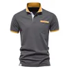 AIOPESON Summer Cotton Polo Shirts Men Short Sleeve Polo Men Brand High Quality Casual Social Pocket Shirt for Men 220408