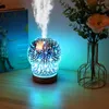 Doftlampor ultraljudslampa tyst luftfuktare glas nattljus med träkornig bas 3d stjärnor mönster lampfragrance doftfragrance