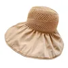 Visières grand ourlet femmes chapeau de pêcheur casquette d'été pliable couche isolée de la chaleur visières