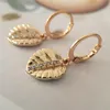 Dangle lustre Boho mignon feuille forme boucles d'oreilles couleur or avec pierre claire décorer pour dames décontracté bijoux cadeau