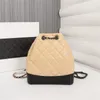 High-quality new rhombus chain wandering shoulder bag women's casual street style tire leather large-capacity backpack bucket bag