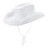 Wide Brim Hats Feather Cowboy Jazz Hat For Women Western Model Show Wedding Party Poshoot SuppliesWide WideWide Oliv22