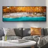 Sunsets Natural Leaves Waterfall Landscape Posters and Prints Canvas Painting Scandinavian Wall Art Picture for Living Room