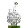 Wholesale Unique Design 12 Recycler Perc Vortex Recycler Hookahs Bent Type Style Super Cyclone Glass Bong Dab Oil Rigs With glass Bowl XL137