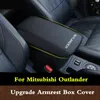 For Mitsubishi Outlander 2013 2016 2018 Leather Car Armrest Pad Center Console Armrests Box Storage Cover Protection Cushion H220428