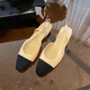 Sandals classici sandali di alta qualità da donna scarpe da sposa da sposa Summer tacchi spessi Fashion Round Head Slide 100% Piattaforma in pelle Professionista di grandi dimensioni Wirh Box
