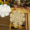 Other Home Decor 4PCs Pastoral Handmade Round Vase Mat Lace Decoration Dining Table Coffee For Living Room Embroidered Tableclother OtherOth