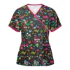 Blusas femininas camisas de borboleta impressão feminina enfermagem enfermeira enfermeira uniforme