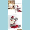 Party Favor Fournitures d'événements Festive Home Garden Décor de Noël Creative Rideau Boucle Cartoon Doll Decorat Dhqlo