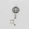 Antik Silver St SMQLIVB Charm Benedict Medal Cross Key Spacer Pendants Alloy Handgjorda Smycken DIY L1685 21x52.3mm 10st / Lot