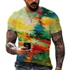 대형 남성 Tshirt 모자이크 인쇄 패션 T 셔츠 남자 탑 티 탑 티스 여름 짧은 슬리브 캐주얼 한 느슨한 tshirts 남자 의류 xxs6xl 220526