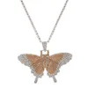 S2968 Modna biżuteria Pełna diamentowa kubańska naszyjnik motyla przesadzony motyl wisiorek