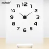 Mode Digitale Große Wanduhr Personalisierte Große Größe Uhr 3D DIY Uhr Quarz Home Dekoration Uhr Acryl Spiegel Uhr 210325