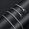 Herrguldkedjor halsband rostfritt stål vridkedja titan stål svart silver hiphop halsband smycken 3mm