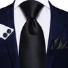 Hi-Tie Blue Business Solid 100 Silk Mens Tie Slips 8,5 cm Band för män Formella bröllop Högkvalitativ gravata