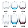 Modern Blue 13-3/4 Oz Highball Glass 13 oz Rocks Old Fashioned Wine Glasses Whiskey Cocktail Barware Collection for Restaurant Hotel