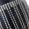 Glitter Long Tassel Skirts Gold Silver Crystal Diamonds Loose Adjustable Sexy Women Summer Beach Bikini Mini Skirt 220322