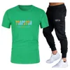 2022 جديدة للعلامة التجارية Trapstar Tracksuit Men's Summer Leisure مجموعات تي شيرت وسروالتين قطعتين غير رسميين