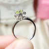 Cluster Rings Per Jewelry Round Small Ring Natural Real Peridot 0.5ct Gemstone 925 Sterling Silver T2052710 Rita22