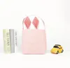 Party Supplies 30pcs Easter Bunny Bags Personalized Candy Toy Storage Tote Bag With Rabbit Ears Seersucker Portable Easter Basket