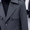 Hommes Trench Coats Hommes Manches Longues Couleur Unie Coupe-Vent Printemps Et Automne Outwear Style Causal PardessusMen's Viol22