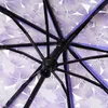 Przezroczyste parasole chronić przed wiatrem deszcz wiśni sakura 3 fold pcv girl parasol przenośny ładny sprzęt gospodarstwa domowego 220426