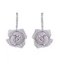 NEW Designer Dangle Earrings Wedding Jewelry Women Rose Flower Earring s925 Silver Cubic Zirconia Earing Rings277L