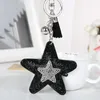 Keychains Exquisite Star Keychain Rhinestone Crystal Key Ring Chain Bag Charm Pendant Gift Alloy LlaverosKeychains Emel22