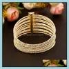 Charmarmband armband unika mikrobana 18k guldpl￤terade kristall med diamantarmband armband droppleverans smycken dhtbl