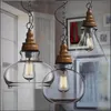 Lampy wiszące loft przemysłowy szklany bąbel