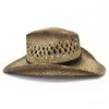 Beralar Kadınlar İçin Güneş Şapkaları Erkekler Batı Kovboy Şapkası Koruma Unisex Saman Yapımı Kıvırcık Şavlı Panama Plaj Capsberets