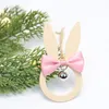 Zilin przekrojowy Amazon New Easter Decorations Party Favor Bow Bell Wiselant Wooden Rabbit Wiselant