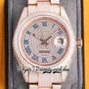 SF أحدث BL126331 A2824 MANS ANTAWATION WATCH TW126301 EW126334 Diamond Blue Roman Dial 904L Steel Iced Out Diamonds Rose Gold Bracelet Eternity Watches