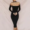 Party Dresses Women Evening Sexy Hollow Out Mesh Midi Vestidos Celebrity Cocktail Robes Nigh Club Wear Prom GownParty