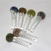 Colorful Glass Hand Pipes With Liquid Glycerin Inside Bubbler Oil Rig Spoon Water Pipe nectar