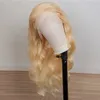 Partihandel 613 Blond spets frontal peruk med babyhår lockigt 100 Glueless Remy Human Hair Wigs For Black Women