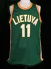 XFLSP # 11 Arvydas Sabonis Team Lietuva Litouwen Retro Klassiek Basketbal Jersey Mens Borduurwerk Gestikte Custom Any Number and Name