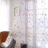 Curtain & Drapes Wear Rods Voile Window For Children Room Living Floral Pattern Sheer Panel CurtainsCurtain